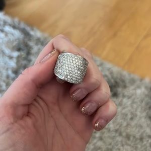 Large Sparkly silver ring